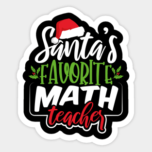 Santa's Favorite Math Teacher Sticker